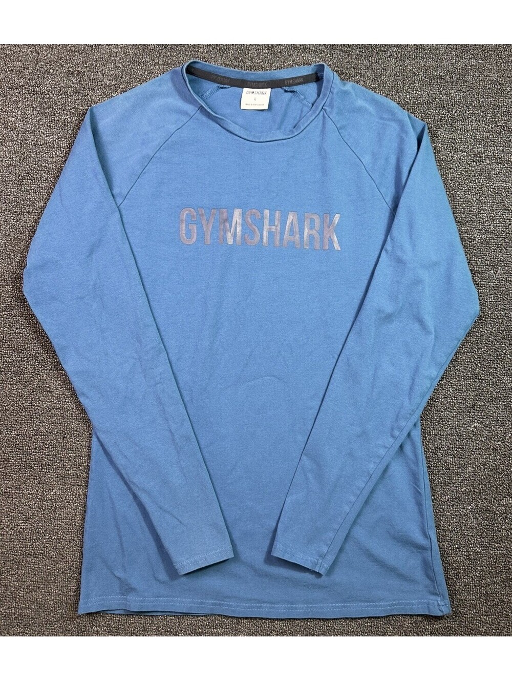 Gymshark T-Shirt Men Sz Large Blue Long Sleeve Compression